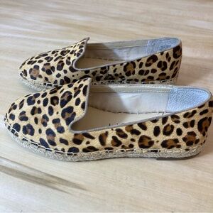 Sole Society “So-Sammah” Leopard Print Espadrille Cow Hair Loafers